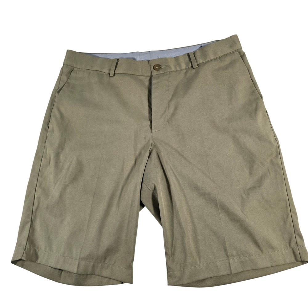 Nike Dri-FIT Mens Golf Shorts Tan Khaki Flat Front Performance Size 32 12570